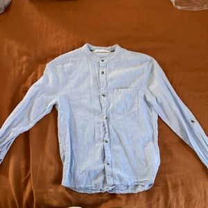 Boys H & M blue button long sleeve 11-12